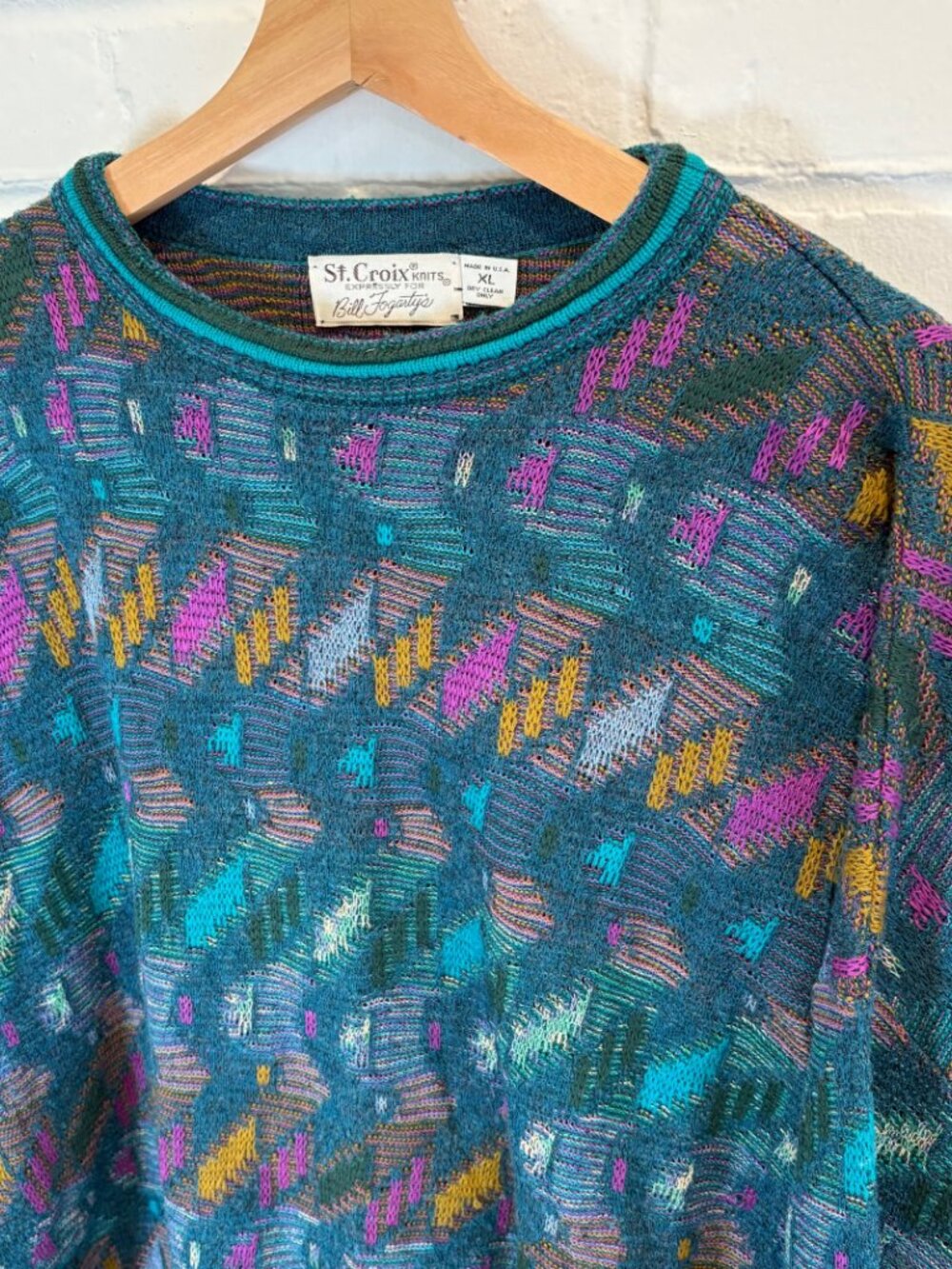 Vintage St. Croix Textured Sweater 3D Knit Cosby Biggie Men's XL - Picture 4 of 9